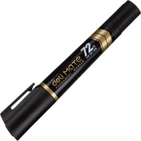 Маркер перманентный   двусторонний 1,5-6мм Deli Mate черный