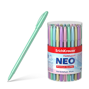 Ручка шариковая ErichKrause Neo Pastel pearl 0,7мм синяя однораз. (линия 0,26мм) игольч.