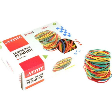 Резинки для денег  200 гр. 60мм., deVENTE в карт. коробке с диспенсером