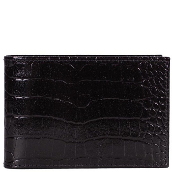 Визитница Faetano "Геккон", нат. кожа, черная