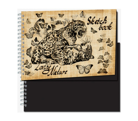 Скетчбук 105*148 мм, 20л. гребень "SKETCHBOOK BLACK MINI. Notturno" 140г/м2