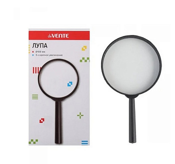 Лупа 100 мм, на ручке 3-кратн. увеличение, пластиковая линза deVENTE