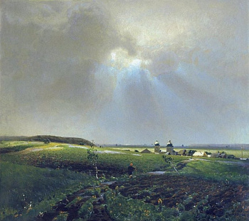 Постер на бумаге 50*70см, А.М. Васнецов "После дождя" 1887г
