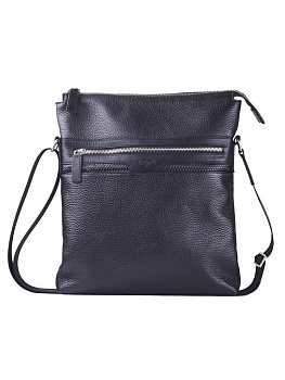 Сумка мужская D.Morelli большая, нат. кожа, на плечевом ремне, фл.черная