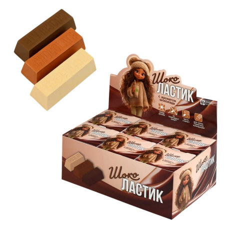 Ластик "Шоколастики" 54x50x15 мм Феникс+ (3 шт/уп)