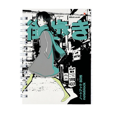 Бизнес-блокнот А6  80л., 100*134 мм, Альт "MANGA ANIME.CITY" 5 видов