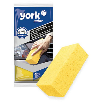 Губка для автомобиля XXL 21х11х6,5см ПОЛИУРЕТАНОВАЯ, пл-ть 18кг/м3, YORK