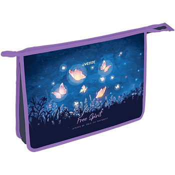 Папка для тетрадей, ИЗО и технологии на молнии A4 (34x25x8см) текстильная, с расширением 8см