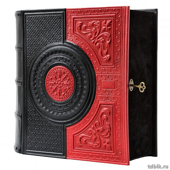 Бар-книга "Макей" деревянный (натуральная кожа) + (1 графин+6 рюмок)