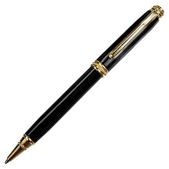 Ручка шариковая Galant "Black" подар.футляр, синяя 0,7мм (стерж.98мм тип Parker)