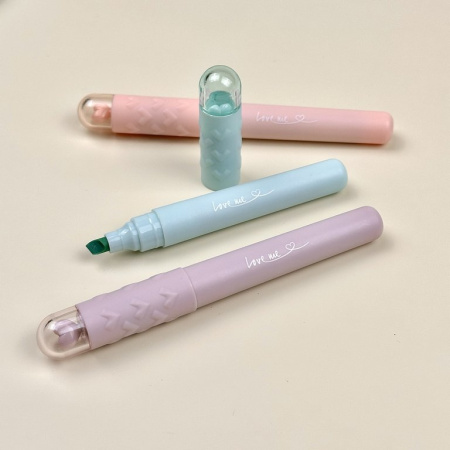 Набор текст-маркеров  3 шт  Bruno Visconti "Love me" (розовый, сиреневый, голубой)