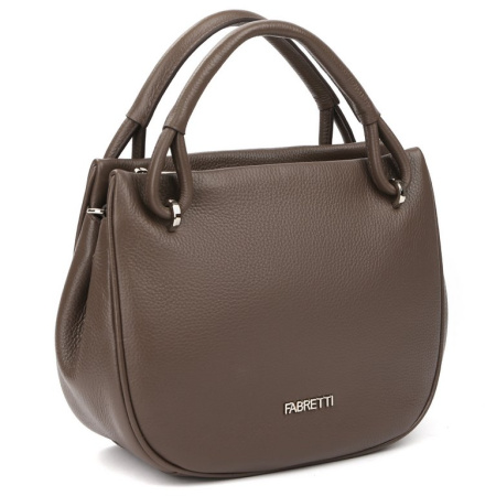 Сумка женская FABRETTI 25х20х12 см, нат. кожа, серо-коричневый