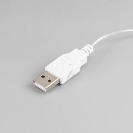 Гирлянда комнатная Занавес Роса 2,8*3м, 300 тепл.ламп, мерц., серебр.нить (от -10 до +35 °С) от USB