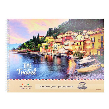 Альбом для рисования А3 48л. на спирали "ГОРОД У ВОДЫ"