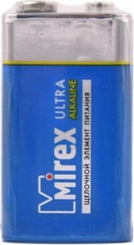 Батарейка щелочная 6LR61 Mirex, тип Крона