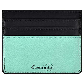 Карман для кредитных, дисконтных карт, пропусков, бирюзовый/чёрный 6 отделений кожзам