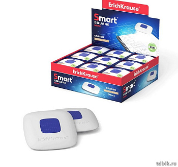 Ластик Erich Krause "Smart mini" 40*40*8 мм. квадратный с центровкой, белый