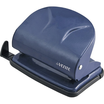 Дырокол до 20л метал. deVENTE "Liquid Metal" с линейкой, синий