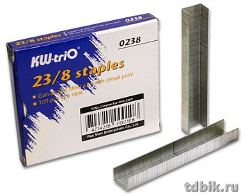 Скобы 23/8 Kw-Trio 1000 шт/уп оцинкованные 30-50 листов
