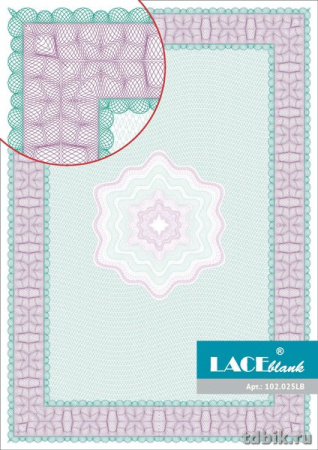 Сертификат-бумага А4 120 г. малиново-зеленая со звездочкой LACEblank