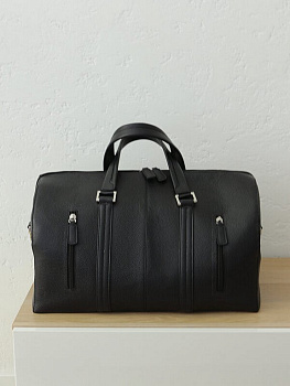 Сумка дорожная "D.Morelli" 45x25x25 см нат. кожа, черная