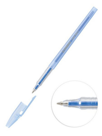 Ручка шариковая Stabilo Liner  0,7мм синяя (стерж.135мм, линия 0,38мм) дымчатая