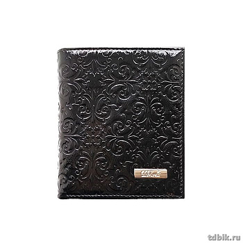 Портмоне D.Morelli женское "Барокко" нат. кожа,  цвет черный