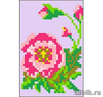 Алмазная мозаика 10*15см "Цветок" Рыжий КОТ