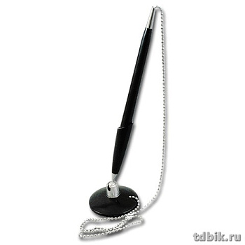 Ручка шариковая настольная  с цепочкой черный корпус Beifa