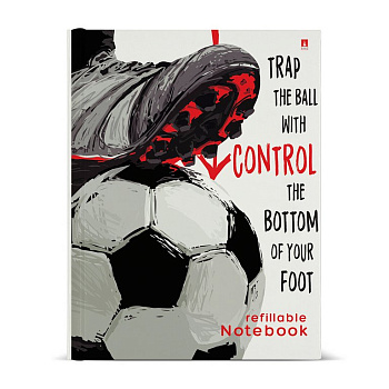 Тетрадь 80 лист кл. А5 на кольцах со сменным блоком "FOOTBALL. CONTROL. Black and white"