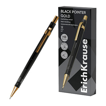 Карандаш механический 0.5 мм ErichKrause "Black Pointer Gold" черный корпус