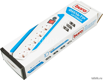 Сетевой фильтр Buro (5 розеток) 5м., белый