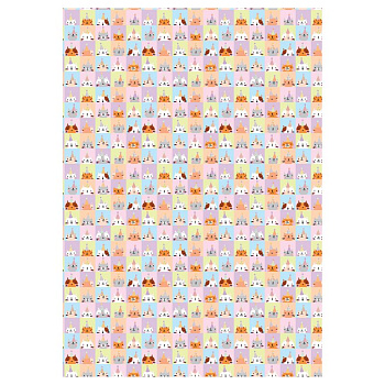 Бумага упаковочная 70*100см  в рулоне "Bithday friends"