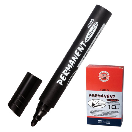 Маркер перманентный  3 мм KOH-I-NOOR круглый, черный