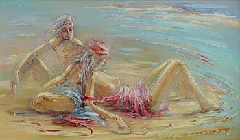 Постер на холсте 68*40см, Игорь Гончаров "Рисунок на песке"