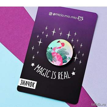 Значок дерево "Фламинго" голография