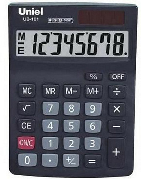 Калькулятор наст. Uniel UB-101 (8 разр., 2 питания 142*101*26,5мм)