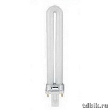 Лампа люминесцентная OSRAM DULUX S 11W/21-840, U-образная, холодный белый свет, цоколь G23