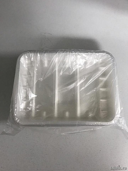 Лоток 0,5 кг прозрачный/белый № 2 полипропилен 50шт/уп