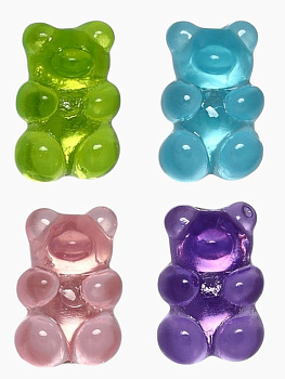 Брошь пластик "Мармеладные мишки" (ассорти)