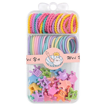 Набор для волос (60 резинок и 20 крабиков) цв. ассорти