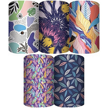 Бумага упаковочная 70*100см  в рулоне (ассорти) "Листья"