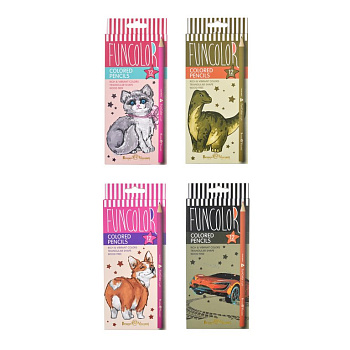 Набор карандашей  12 цв. трехгранные  пласт. корпус Bruno Visconti "Funcolor"