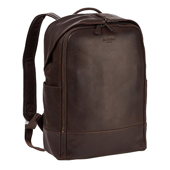 Рюкзак молодежный мужской  Dr.Koffer натуральная кожа 39*30*15см, темно-коричневый