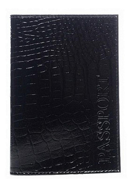 Обложка для паспорта Faetano "Геккон" нат. кожа, черная