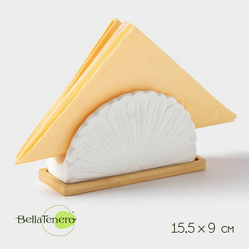 Салфетница на деревянной подставке "Тюльпан"