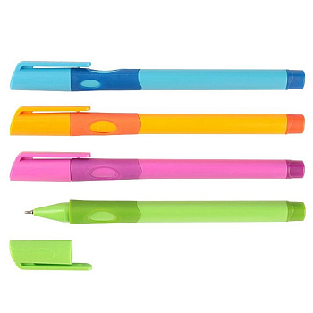 Ручка шариковая для левшей масляная Darvish  рез.упор синяя (ассорти)