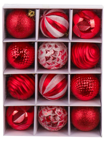 Набор шаров  цвет красный  60 мм 12 шт "Мечта"