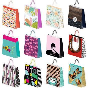 Пакет бумажный 26*32см ламинированный ассорти