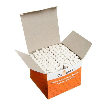 Мел школьный белый 100шт. Calligrata